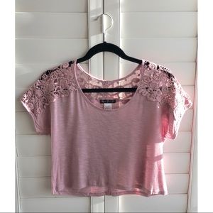 Crop top with crochet detail